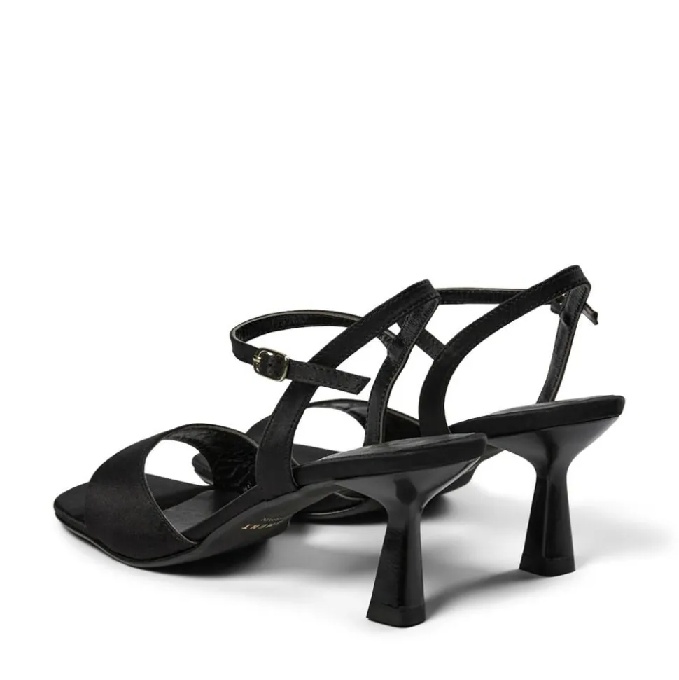 Helma Højhælede Sandaler, Black Satin, 39