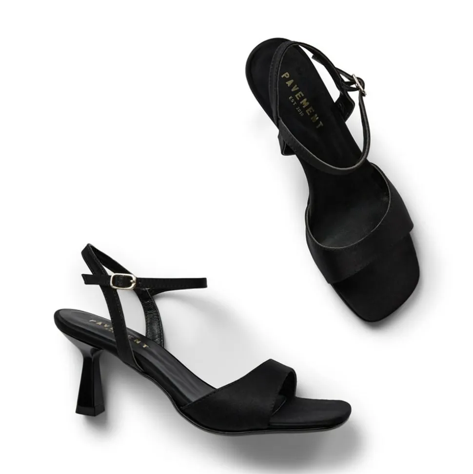 Helma Højhælede Sandaler, Black Satin, 39