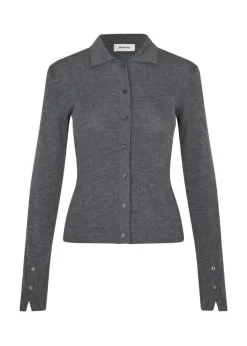 HirokiMD Cardigan, Dark Grey Melange, L