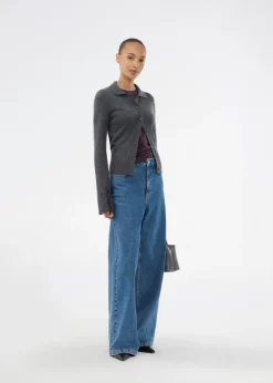 HirokiMD Cardigan, Dark Grey Melange, L