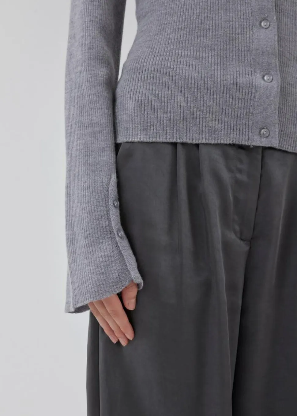 HirokiMD Cardigan, Grey Melange, M