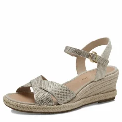 Højhælede Wedge Sandaler, Lt.Gold Glam, 41