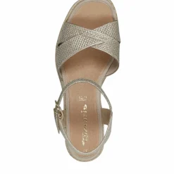 Højhælede Wedge Sandaler, Lt.Gold Glam, 41