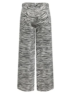 Hope Zebra Wide Jeans, Light Grey Denim, W31/L32