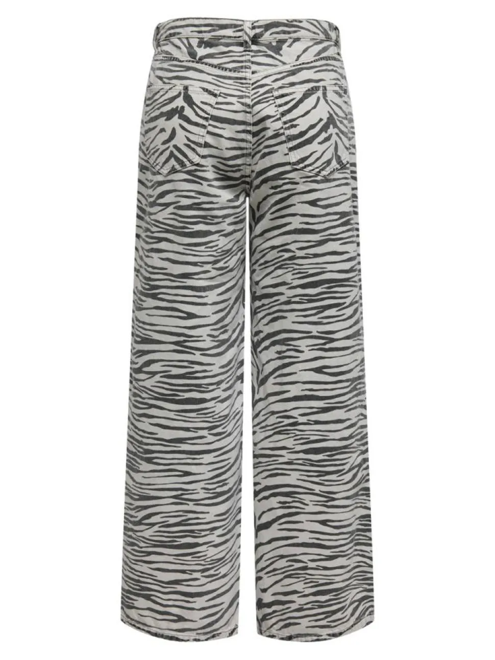 Hope Zebra Wide Jeans, Light Grey Denim, W31/L32
