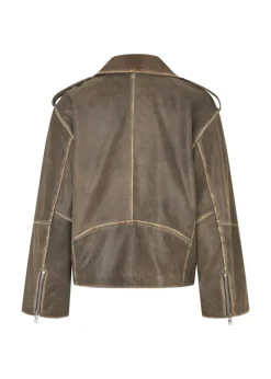 HullaMD Læderjakke, Brown, S