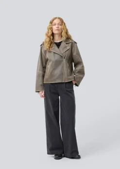 HullaMD Læderjakke, Brown, S