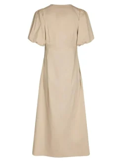 Illana Poplin Kjole, Dark Sand, 42