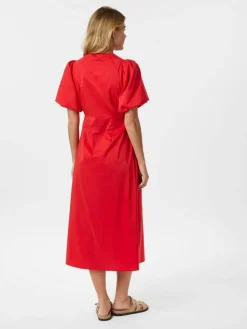 Illana Poplin Kjole, Red, 36