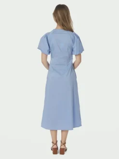 Illana Poplin Kjole, Sky Blue, 40