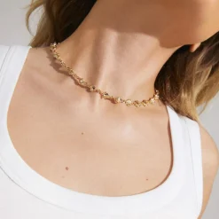 Inaya Recycled Halskæde, Gold Plated, 38 cm