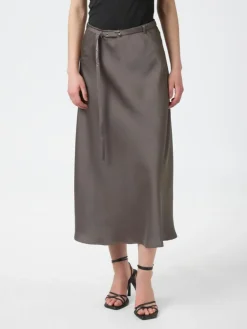 Innell Heavy Sateen Nederdel, Warm Grey, 38