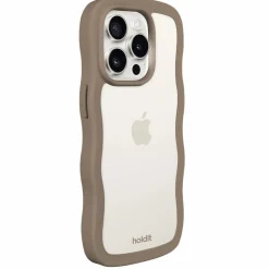 Iphone 15 Pro Max Transparent Wavy Cover, Mocha Brown/Transparent