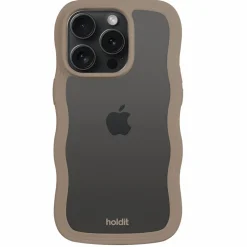 Iphone 15 Pro Max Transparent Wavy Cover, Mocha Brown/Transparent