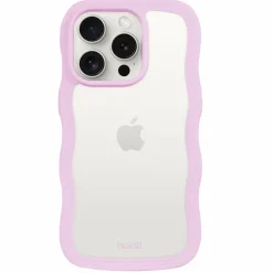 Iphone 15 Pro Transparent Wavy Cover, Lilac/Transparent