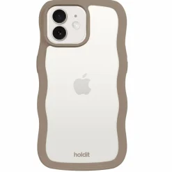 Iphone 12/12 Pro Transparent Wavy Cover, Mocha Brown/Transparent