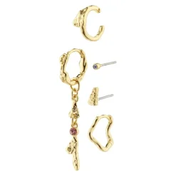 Irene 5-pak Øreringe, Gold Plated