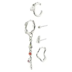 Irene 5-pak Øreringe, Silver Plated