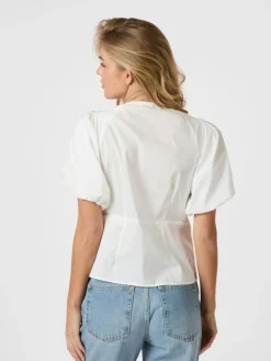 Irina Poplin Bluse, White, 38