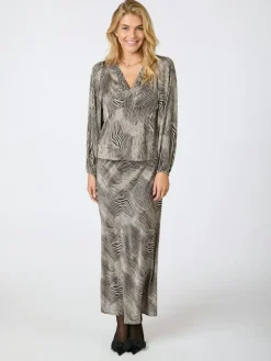 Istana Floating Wave Bluse, Dark Sand, 36