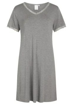 Jacqueline Kortærmet Natkjole, Grey Melange, S