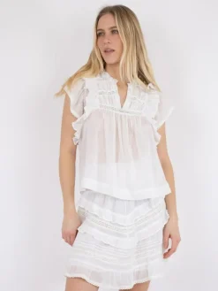 Jayla S Voile Bluse, Hvid, 34