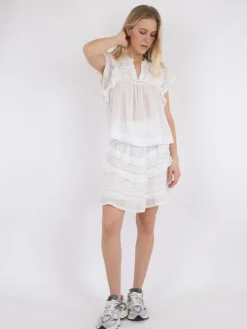 Jayla S Voile Bluse, Hvid, 34