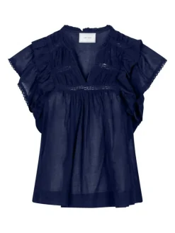 Jayla S Voile Bluse, Navy, 38