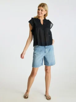 Jayla S Voile Bluse, Navy, 38