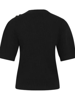 Jessia Strikbluse, Black, XL