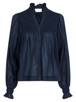 Jill S Voile Bluse, Navy, 36