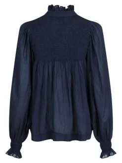 Jill S Voile Bluse, Navy, 36