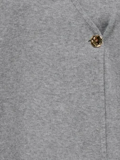 Jing One Button Cardigan, Medium Grey Melange, XL