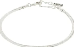 Joanna Flat Snake Chain Armbånd, Sølv, 16 cm