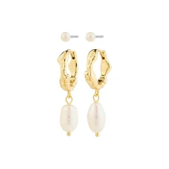 Jonne 2-pak Øreringe, Gold Plated