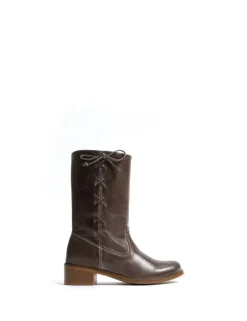 Julia Gaucho Laces Støvler, Dark Brown, 39