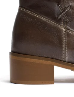 Julia Gaucho Laces Støvler, Dark Brown, 39