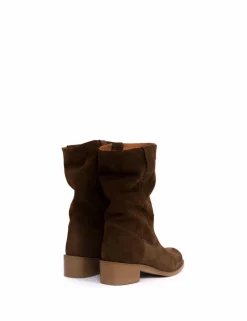 Julia Gaucho Suede Støvler, Dark Brown, 39