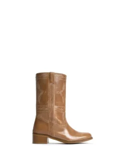 Julia Western Stitching Støvler, Dark Tan, 40