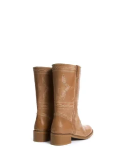 Julia Western Stitching Støvler, Dark Tan, 40