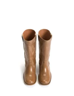 Julia Western Stitching Støvler, Dark Tan, 40