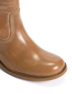 Julia Western Stitching Støvler, Dark Tan, 40