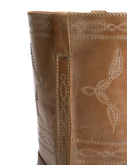 Julia Western Stitching Støvler, Dark Tan, 40