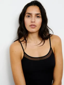 Juliana Chemise Top, Black, 36