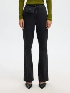 Julie-Kori Flared Jeans, Black Denim, W33/L32