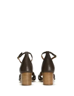 Kaia Højhælede Sandaler, Dark Brown, 38