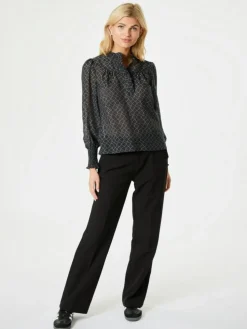 Karia Illusion Bluse, Black, 36