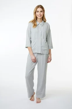 Katrine Pyjamasbukser, Light Grey Melange, XL
