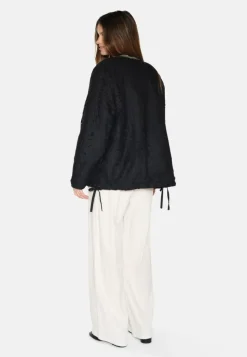 Kaylie Broderie Jakke, Black, 42