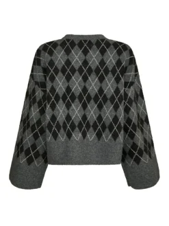 Kick Check Knit Striktrøje, Antracit, 38